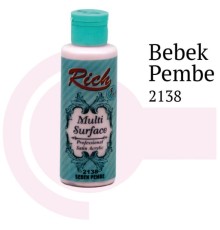 Rich Multi Surface 2138 Bebek Pembe Akrilik Boya 120 cc
