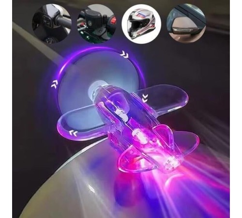 26786 Led Işıklı Motosiklet Süs Uçağı Pilsiz Çalışan Kırmızı-Mavi Işık Efektli