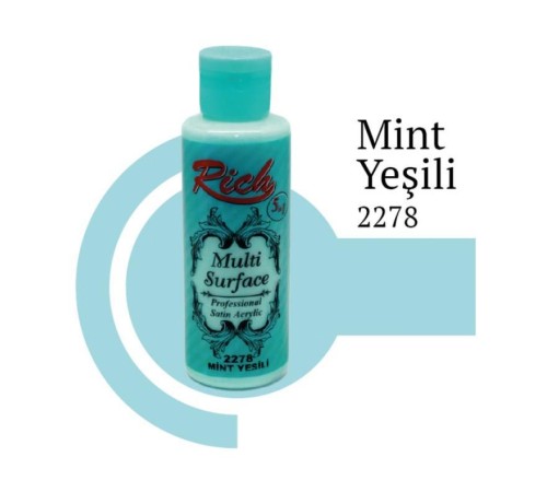 Rich Multi Surface 2278 Mint Yeşili Akrilik Boya 120 cc Rich Multi Surface 2278 Mint Yeşili Akrilik Boya 120 cc