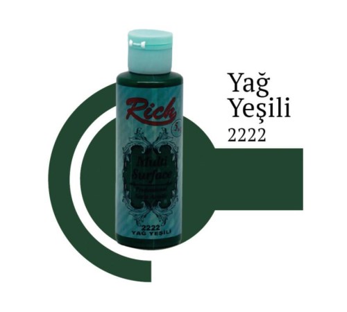 Rich Multi Surface 2222 Yağ Yeşili Akrilik Boya 120 cc Rich Multi Surface 2222 Yağ Yeşili Akrilik Boya 120 cc