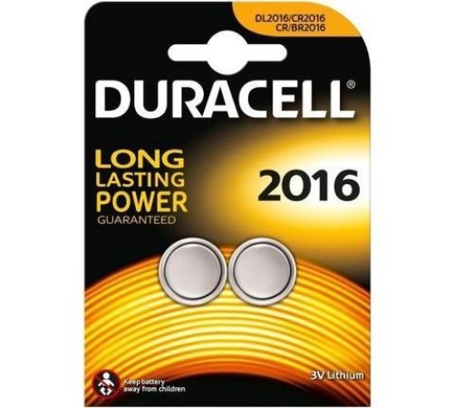 Duracell CR 2016 Lityum Pil 3 Volt 2 li Paket Duracell CR 2016 Lityum Pil 3 Volt 2 li Paket