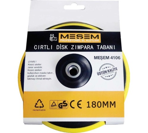 Meşem 4106 180 Cırtlı Disk Zımpara Tabanı