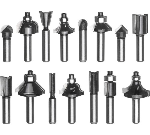 Einhell  15 Parça Karışık Freze Ucu Seti 8 mm Şaft