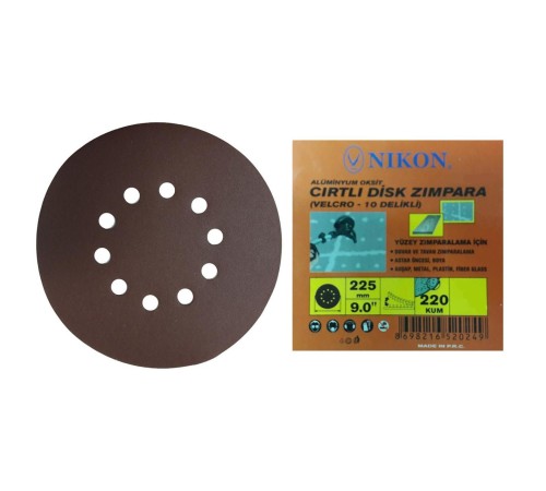 Nikon 52024 Alçı Duvar Zımparası 225X220 Kum 10 Delikli
