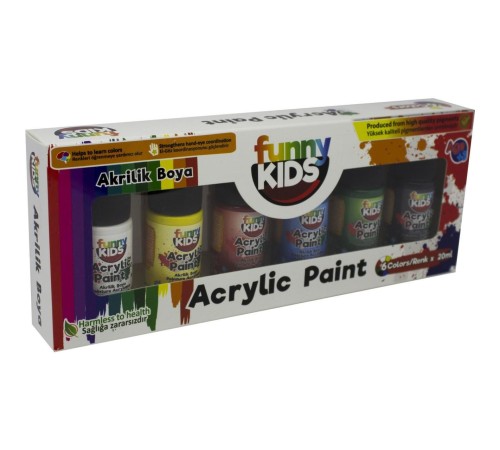 Funny Kids Akrilik Boya Seti 6 Renk 20 ml