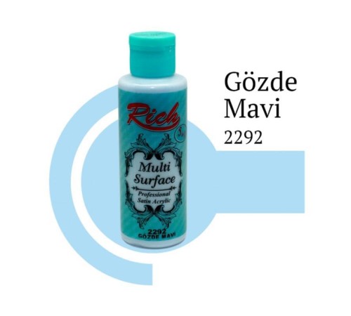 Rich Multi Surface 2292 Gözde Mavi Akrilik Boya 120 cc Rich Multi Surface 2292 Gözde Mavi Akrilik Boya 120 cc