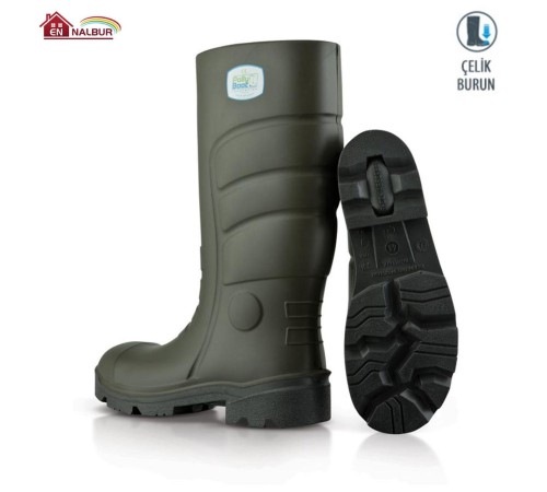 Pollyboot Vega 44 Numara Çelik Burunlu Çizme Poliüratan