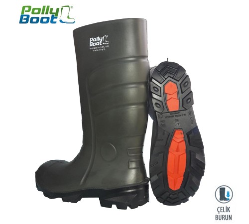 Pollyboot Vega 48 Numara Çelik Burunlu Çizme Poliüratan