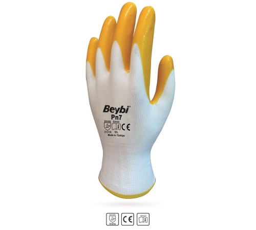 Beybi PN7 No:9 Sarı Nitril Eldiven Beybi PN7 No:9 Sarı Nitril Eldiven