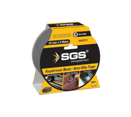 Sgs 2270 Siyah Kaydırmaz Bant 25 mm 5 Metre