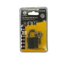 Tudor 25 mm Kısa Gri Asma Kilit