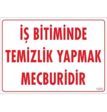 Temizlik Düzen Uyarı Levhası 25x35 KOD:1202