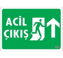 Acil Çıkış Uyarı Levhası 17,5x25 KOD:943