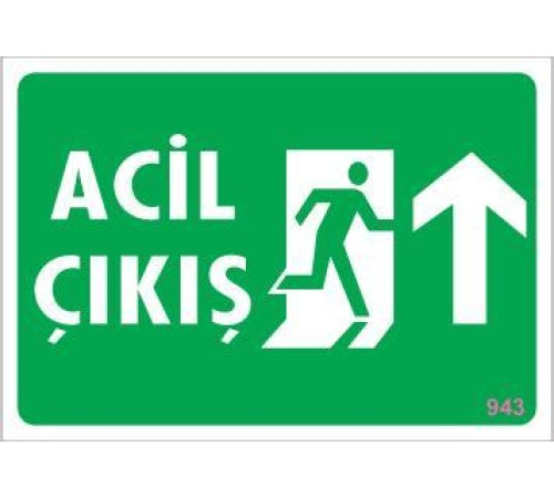 Acil Çıkış Uyarı Levhası 17,5x25 KOD:943