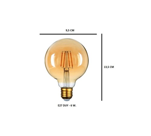 Ed-Son Led Filament 6W 450Lm 2200K E27 Ampul