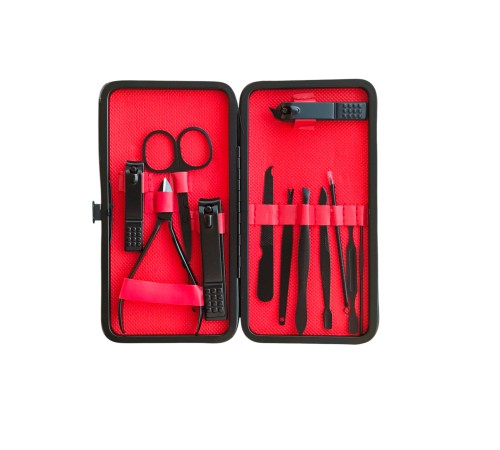 13 Parça Çantalı Manikür Pedikür Seti El Ayak Tırnak Bakım Seti Cımbız Makas Siyah Nokta Temizleme Batık Tırnak Engelleme Aparatı