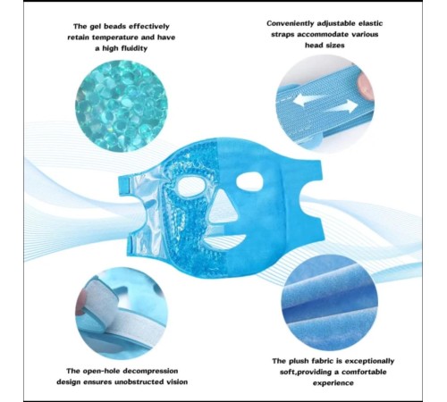 Buz Jel Toplar Termojel Yüz Maskesi, Soğuk ve Sıcak Terapi Yüz Maskesi