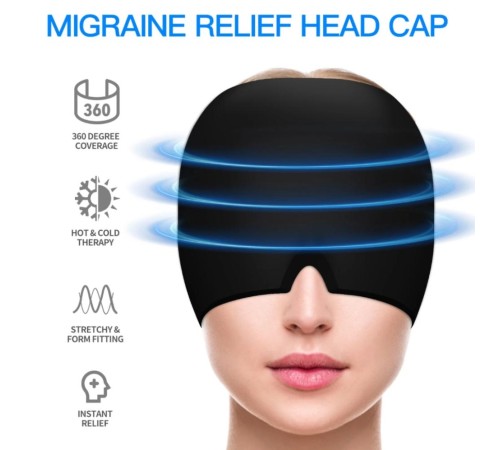 Migren Soğuk-Sıcak Kompres Maske | Baş Ağrısı ve Stres Gidermeye yardımcı Jel Maske