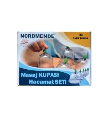 Nais 12&#39;Li hacamat masaj kupa seti