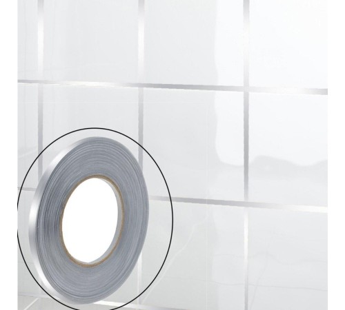 0.5 Cm Kalınlık Gümüş Fayans Arası Şerit Bandı 50 Metre Banyo Derz Dekor Bandı