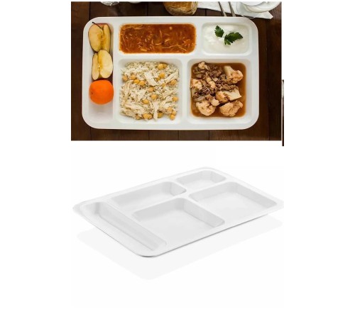 10 Adet 5 Bölmeli Kırılmaz Tabldot Tabak Self Servis Yemekhane Okul Lokanta Tabildot (40 cm x28 cm) 10 Adet 5 Bölmeli Kırılmaz Tabldot Tabak Self Servis Yemekhane Okul Lokanta Tabildot (40 cm x28 cm)