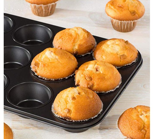 12 Bölmeli Metal Yapışmaz Muffin Kek Kalıbı 12 Bölmeli Metal Yapışmaz Muffin Kek Kalıbı