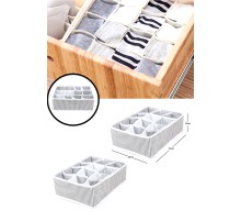12 Bölmeli Pratik Bölmeli Çekmece Düzenleyici Organizer(İç Çamaşırı Kravat Çorap Düzenleyici)