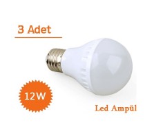 12W Enerji Tasarruflu Led Ampul ( 3 Adet )