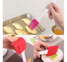 2'li Silikon Pasta - Börek - Poğaça Yağ Fırçası ve Spatula Seti