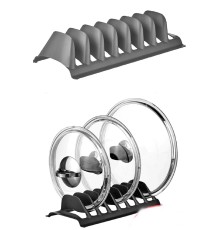 2 Adet 8 Bölmeli Tencere Kapak Rafı - Simple Tabaklık - Kapak Organizeri