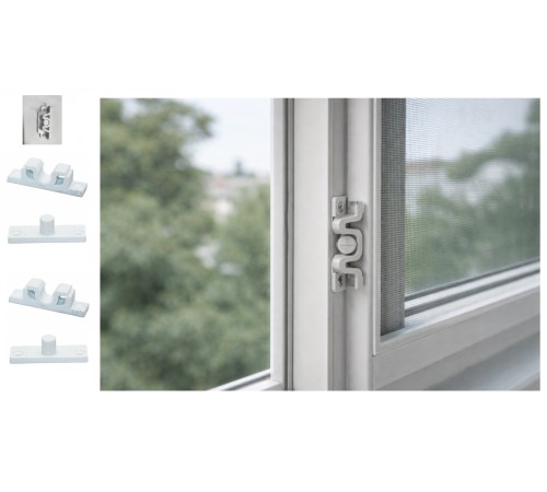 4 Adet Plastik Beyaz Sineklik Çıtçıtı – Dayanıklı ve Pratik Sineklik Sabitleme Aparatı