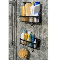 2 Li Plastik Yapışkanlı Askılı Mutfak- Banyo Rafı Düzenleyici Duş Şampuanlık