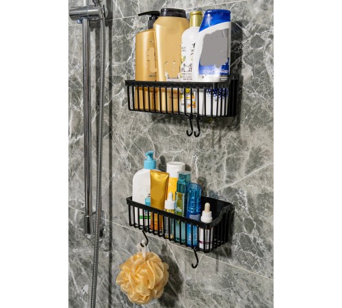 2 Li Plastik Yapışkanlı Askılı Mutfak- Banyo Rafı Düzenleyici Duş Şampuanlık 2 Li Plastik Yapışkanlı Askılı Mutfak- Banyo Rafı Düzenleyici Duş Şampuanlık