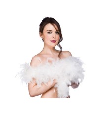2 Metre Boa Tüy Otriş - Beyaz
