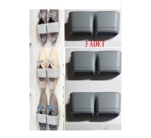 3 Adet Banyo Terlik Tutucu - Kapı Arkası Pratik Raf - Terlik Tutucu