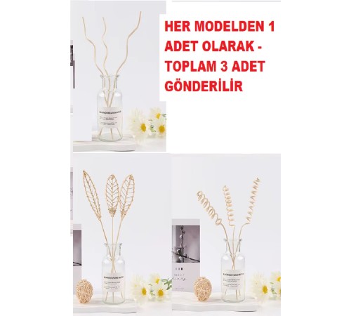 3 Tek Adet 3 Model Aromaterapi Koku Dağıtıcı Rattan Şişe Ahşap Difüzör Çubuk (Spiral-Yaprak-Dalgalı) 3 Tek Adet 3 Model Aromaterapi Koku Dağıtıcı Rattan Şişe Ahşap Difüzör Çubuk (Spiral-Yaprak-Dalgalı)