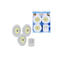 3lü Uzaktan Kumandalı Yapışkanlı Kablosuz Led Spot Lambalar