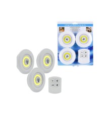 3lü Uzaktan Kumandalı Yapışkanlı Kablosuz Led Spot Lambalar