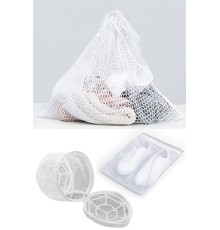 3lü Yıkama File Seti - Ayakkabı Filesi-Plastik Aparatlı Sütyen Yıkama- Çamaşır Yıkama Filesi