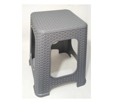 4  Adet Büyük Gri  Kir Tutmaz 45 cm Tabure Hasır Örgü Yemek Masası Oturak Alt Kuşaklı Sağlam Dizayn