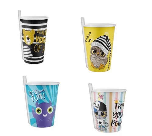 4 Adet Kendinden Pipetli Bardak 400 Ml 4 Adet Kendinden Pipetli Bardak 400 Ml