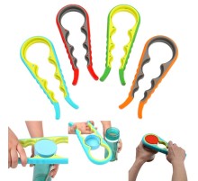 4 Fonksiyonlu Plastik -Silikon Şişe Kavanoz Kapağı Açma Aparatı