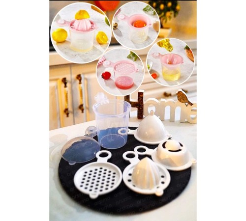 5 in 1 Süzgeç - Huni - Limon Sıkacağı - Yumurta Akı Ayırıcı Hazneli Mutfak Aparatı