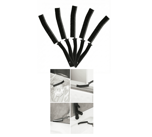 5 Adet İnce Kıl Fırça Banyo Mutfak Pencere Oluk Klozet Kenarı Kavisli Detay Temizleme Fırçası