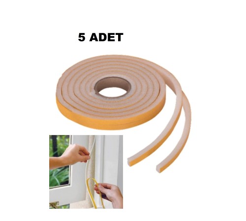5 Adet Pencere Isı Yalıtım Süngeri Yapışkanlı Pencere Rüzgar Bandı (5 Adet x 5Metre) 5 Adet Pencere Isı Yalıtım Süngeri Yapışkanlı Pencere Rüzgar Bandı (5 Adet x 5Metre)