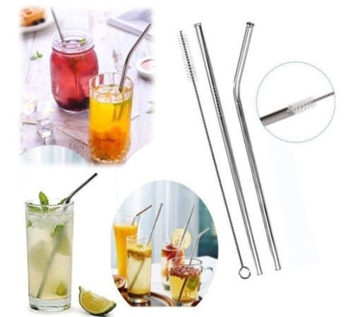 5 Parça Metal Pipet - Paslanmaz Çevre Dostu Metal Pipet Fırça Seti 5 Parça Metal Pipet - Paslanmaz Çevre Dostu Metal Pipet Fırça Seti