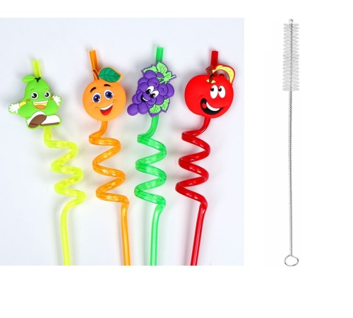 5 Parça Renkli Pipet Seti - Emojili Spiral Kokteyl- Çocuk Pipeti Temizleme Fırçalı 5 Parça Renkli Pipet Seti - Emojili Spiral Kokteyl- Çocuk Pipeti Temizleme Fırçalı