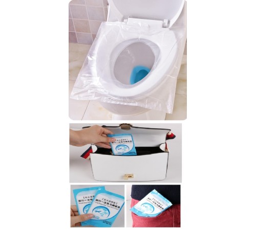 50 Adet Biyobozulur Klozet Kapağı Poşeti Seyahat Tipi Taşınabilir Klozet Kılıfı