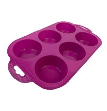 6 Bölmeli Silikon Muffin Kek Kalıbı