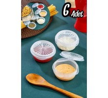 9 lu Yelpaze Kapaklı Şeffaf Mini Sosluk - Ketçap Mayonez Kabı- Kahve Yanı Şeker Lokumluk